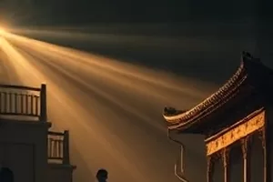 雨季列车员站台雨天镜头
