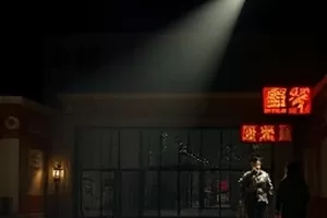 霓虹街角都市剧夜间街景灯光